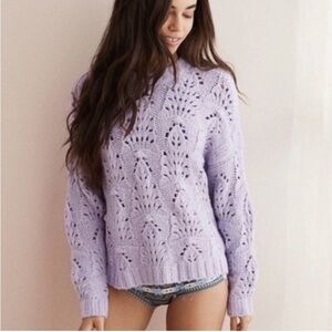 Aerie Knit Chunky Purple Sweater